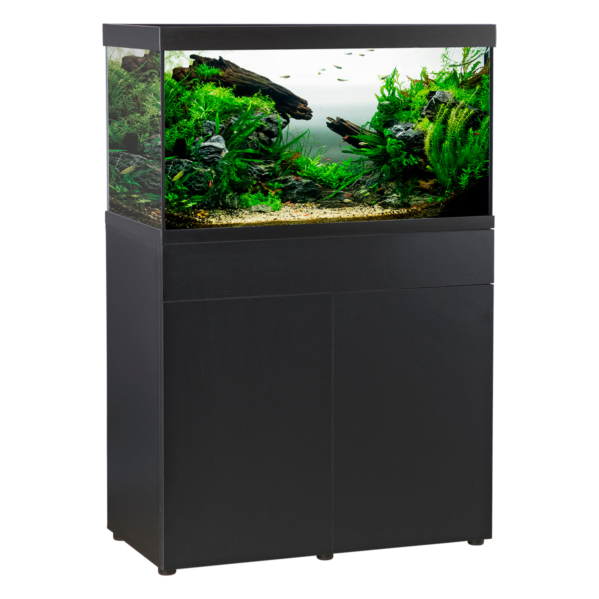 ELEMENT Akvarium inkl. møbel, sort, 144 liter